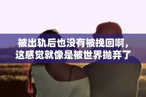 被出轨后也没有被挽回啊，这感觉就像是被世界抛弃了一样。我曾经也经历过这样的事情，那种心如刀割的痛，至今仍记忆犹新。今天，我想和大家聊聊这个话题，希望能给那些正在经历或者曾经经历过类似痛苦的人一些安慰和帮助。