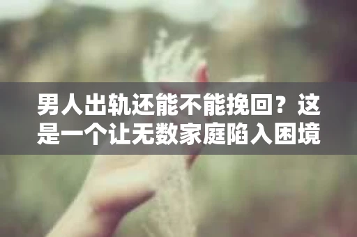 男人出轨还能不能挽回？这是一个让无数家庭陷入困境的问题。在这个问题上，我作为一名专业律师，将从法律、心理和社会等多个角度，为大家分析男人出轨后是否还有挽回的可能。
