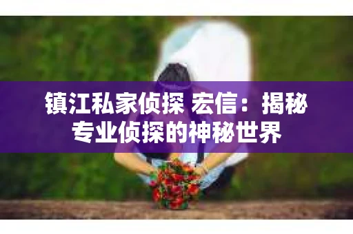 镇江私家侦探 宏信：揭秘专业侦探的神秘世界