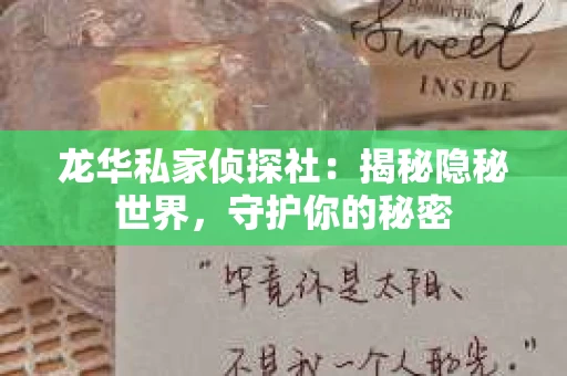龙华私家侦探社：揭秘隐秘世界，守护你的秘密
