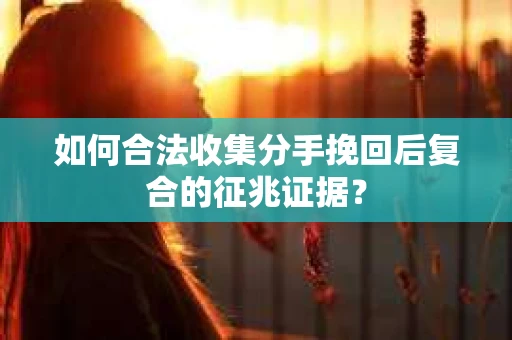 如何合法收集分手挽回后复合的征兆证据? 如何合法收集分手挽回后复合的征兆证据?
