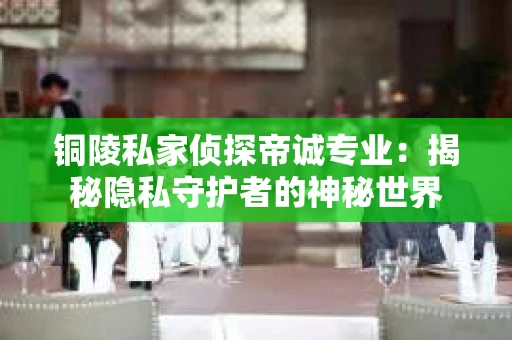 铜陵私家侦探帝诚专业：揭秘隐私守护者的神秘世界