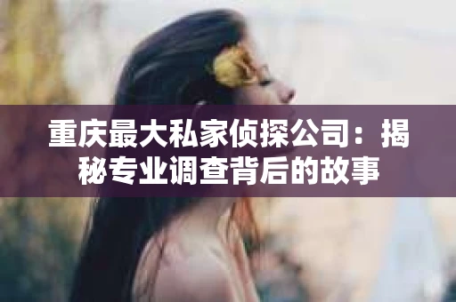 重庆最大私家侦探公司：揭秘专业调查背后的故事