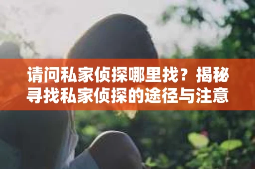 请问私家侦探哪里找？揭秘寻找私家侦探的途径与注意事项