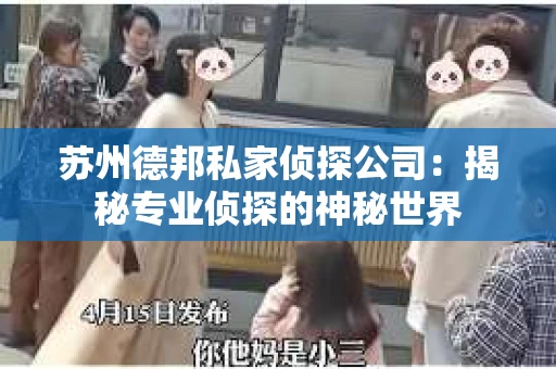 苏州德邦私家侦探公司：揭秘专业侦探的神秘世界