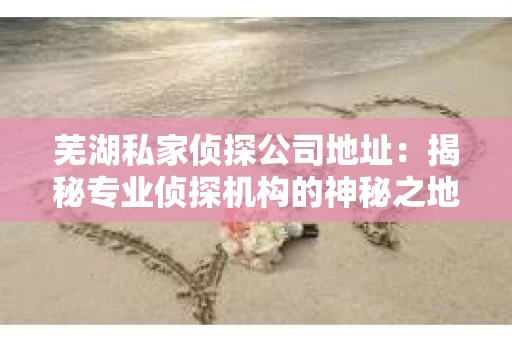 芜湖私家侦探公司地址：揭秘专业侦探机构的神秘之地