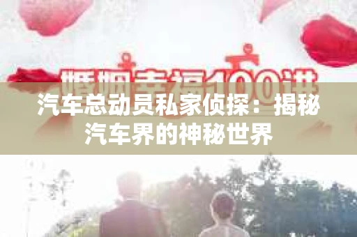 汽车总动员私家侦探：揭秘汽车界的神秘世界