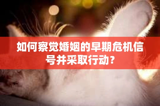 如何察觉婚姻的早期危机信号并采取行动？