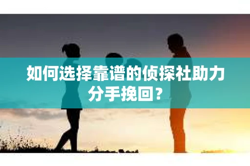 如何选择靠谱的侦探社助力分手挽回？